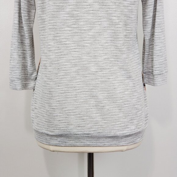 Wonderland by Orange Mixed Media Floral Front Ribbed Pullover Knit Top Size M - Picture 8 of 12